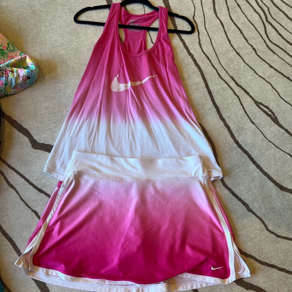 Nike Tennis and Workout Outfit pink and White